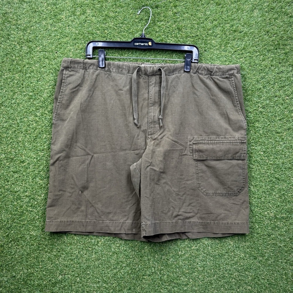 Vintage Utility Shorts Mens XL Drawstring Brown Khaki Casual Work Outdoor y2k